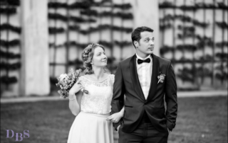 witziges Hochzeitsbild schwarz-weiß